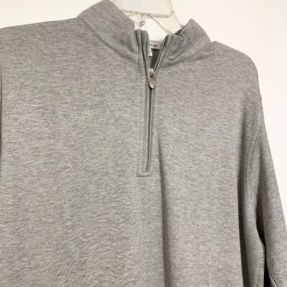 Peter Millar Gray Lightweight Stretch 1/4 Zip Mock Neck Pullover Size Large - Picture 7 of 10